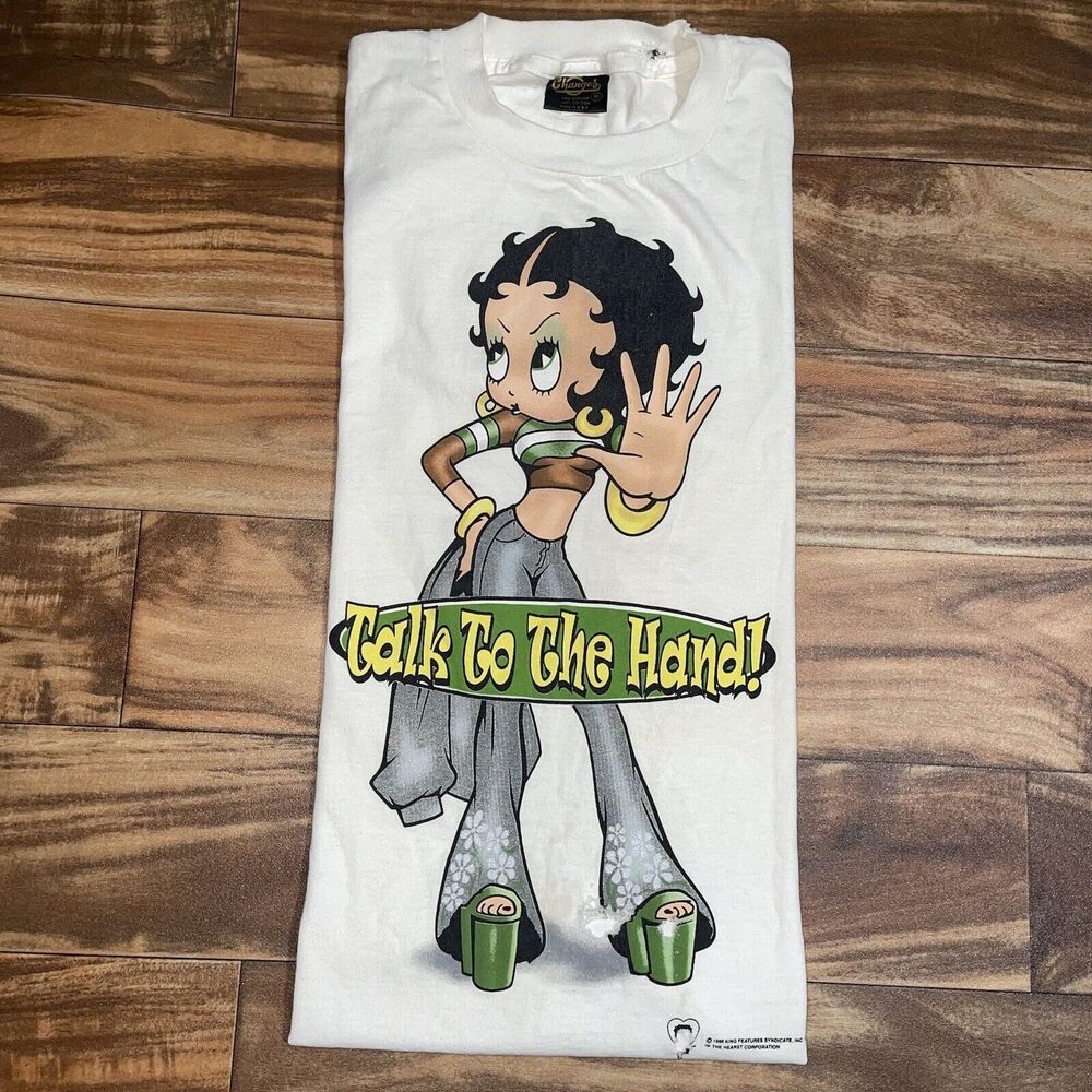 Vintage RARE Betty Boop Talk To The Hand Licensed Changes T-Shirt Size Medium